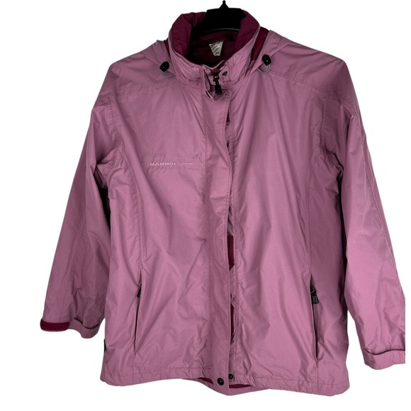 Mammut Outdoor Women's Jacket Medium Dusty Pink Hooded Lightweight Coat Shell - Picture 8 of 14